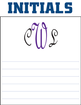 Monogram Notepads Initials